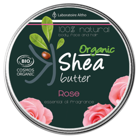 Organic Shea Butter infused  with Damask Rose Essential Oil Aromatherapy Ireland