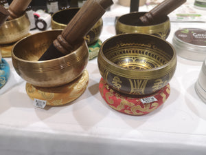 Tibetan Singing Bowl - Black/Gold Decorative