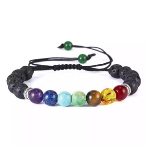 7 Chakra Diffuser Bracelet with Lava Stones