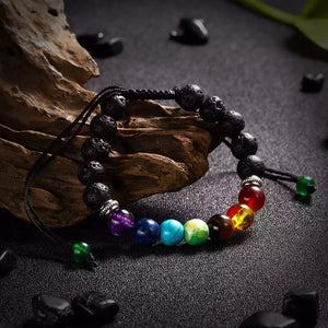 7 Chakra Diffuser Bracelet with Lava Stones