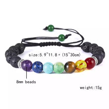 Load image into Gallery viewer, 7 Chakra Diffuser Bracelet with Lava Stones