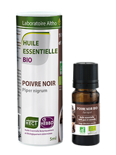 Load image into Gallery viewer, Buy organic Black pepper essential oil online in Ireland. 100% undiluted pure organic essential oil for Diffusing and aromatherapy massage.Certified organic Black pepper essential oil for sale in Ireland.