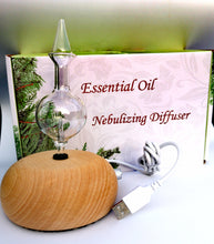 Load image into Gallery viewer, Wood and Glass Diffuser - Professional Aromatherapy diffuser for sale online in Ireland. Handcrafted wooden base and glass body. The most powerful essential diffuser for sale in Ireland. Diffuse essential oils. Best selling essential oil diffuser in Ireland. 