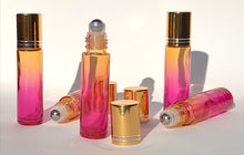 Load image into Gallery viewer, Glass Roller Ball Bottle with Metal Roller Ball PINK/YELLOW 10ml
