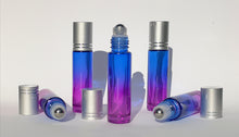 Load image into Gallery viewer, Glass Roller Ball Bottle with Metal Roller Ball BLUE/PURPLE 10ml