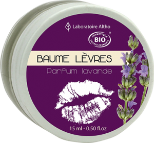 Hydrating Lavender Lip balm made from natural plant oils organic essential oils, beeswax argan and avocado oil. cosmos soil association organic by Laboratoire ALTHO available to buy in Ireland
