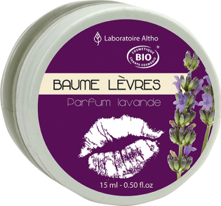 Hydrating Lavender Lip balm made from natural plant oils organic essential oils, beeswax argan and avocado oil. cosmos soil association organic by Laboratoire ALTHO available to buy in Ireland