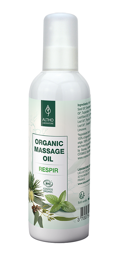 Respiratory Breathe Easy Massage Oil Essential oils for coughs colds Aromatherapy Holistic healing Online store Ireland Laboratoire ALTHO