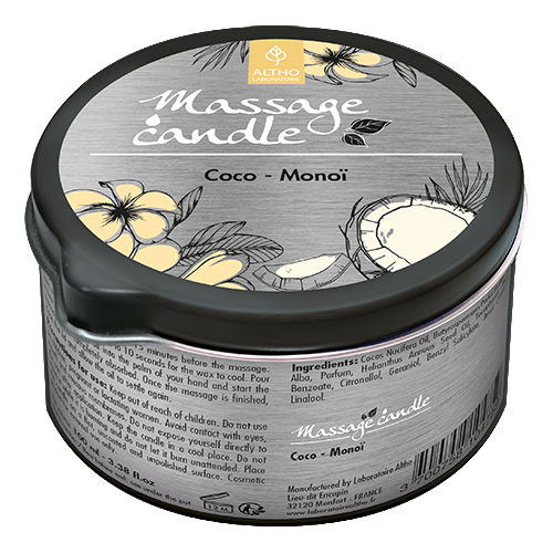 Aromatherapy Massage Candles with organic Essential Oils Laboratoire ALTHO buy in Ireland Cocoa Monoi