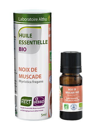 Nutmeg Myristica Fragans - Certified Organic Essential Oil, 5ml buy in Ireland Organic aromatherapy online health and wellness store Laboratoire ALTHO