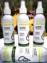 Load image into Gallery viewer, No chemicals. Kill bacteria naturally with this clinically proven purifying spray with antiviral and antibacterial organic essential oil. Available to buy from Purelyorganic.ie in Ireland