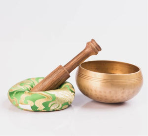 Tibetan Singing Bowl - Gold Hand Hammered
