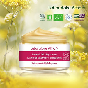 It contains organic Benzoin resin oil with anti-inflammatory and antiseptic properties, organic Helichrysum oil with powerful anti-bruising and pain relieving properties and organic essential oil of Geranium, a great ally of the skin thanks to its regenerating and healing properties. Contains Vitamin E